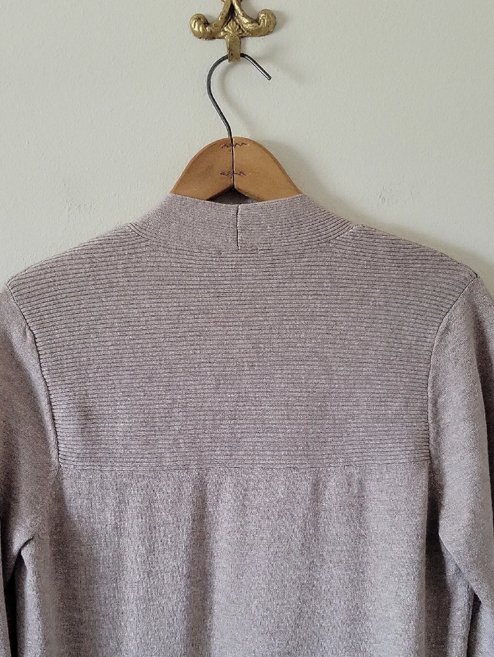Chico's‎ Taupe Lightweight Rib Mix Open Front Cardigan Size Medium